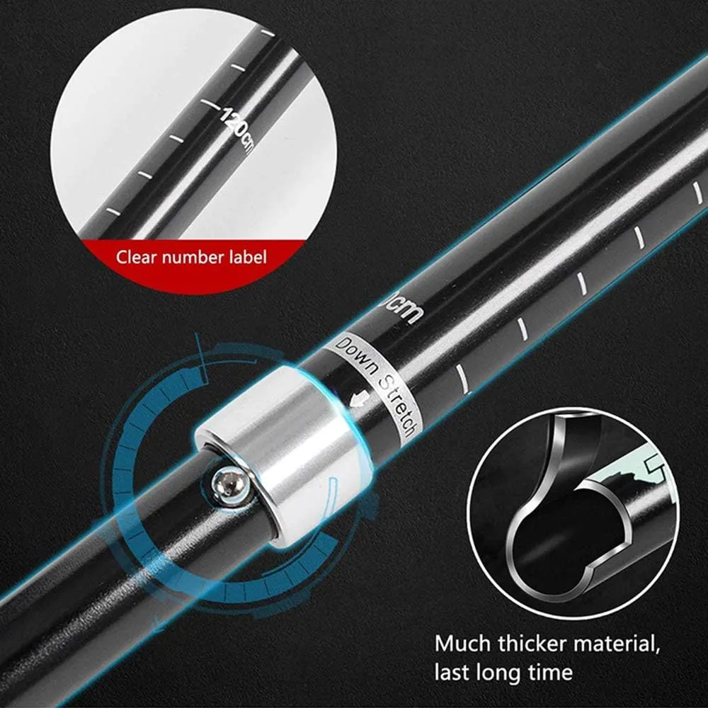 Trekking Poles Collapsible Hiking Poles - 1 Pair Aero-Grade Aluminum Alloy Trekking Sticks with Quick Lock System, Telescopic, Antishock,Collapsible, Ultralight for Hiking, Camping