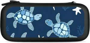 Turtles Coral Starfish Compatible with Switch Carrying Case Hard Travel Game Bag Pouch with 15 Games Accessories