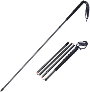 Ultralight Carbon Fiber Trekking Poles - 2 Pack with Antishock,Telescopic, Collapsible and Strong for Hiking, Camping, Mountaining, Backpacking, Walking, Trekking/Black
