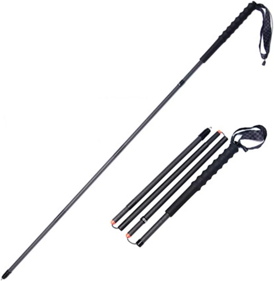 Ultralight Carbon Fiber Trekking Poles - 2 Pack with Antishock,Telescopic, Collapsible and Strong for Hiking, Camping, Mountaining, Backpacking, Walking, Trekking/Black