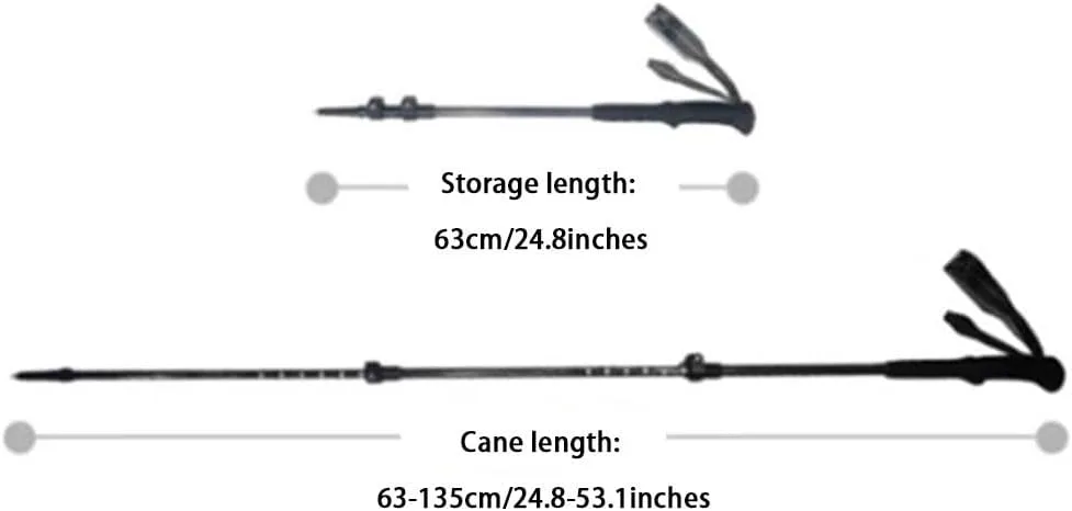 Ultralight Carbon Fiber Trekking Poles, Retractable Adjustable Walking Sticks, Anti-Slip, Shockproof, with EVA Handles, Mountain Climbing Gear