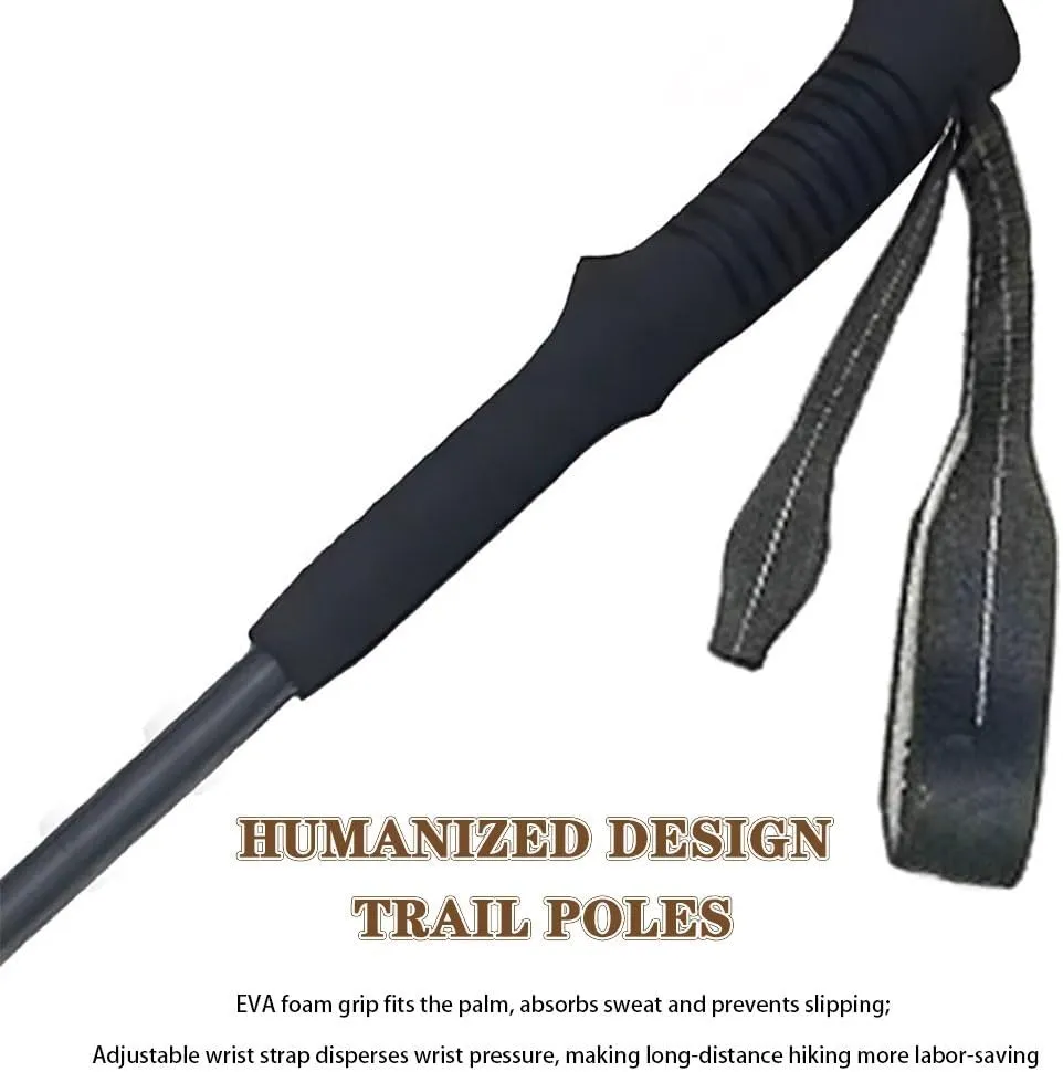 Ultralight Carbon Fiber Trekking Poles, Retractable Adjustable Walking Sticks, Anti-Slip, Shockproof, with EVA Handles, Mountain Climbing Gear