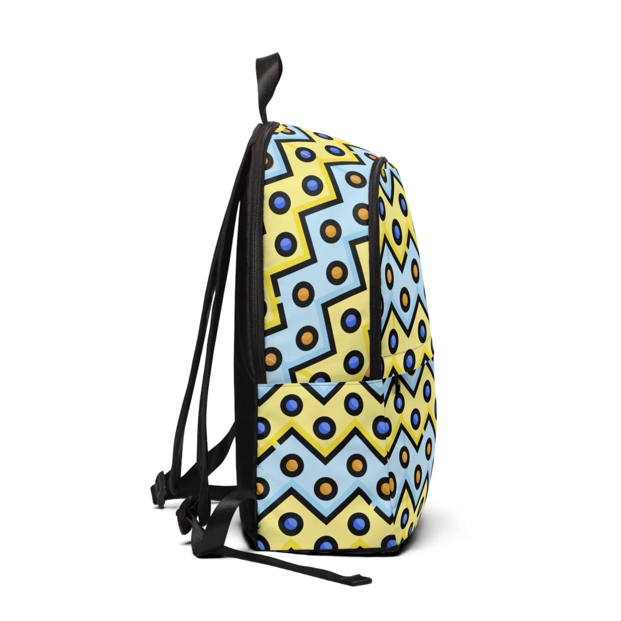 Unisex Fabric Backpack Zigzag Circles