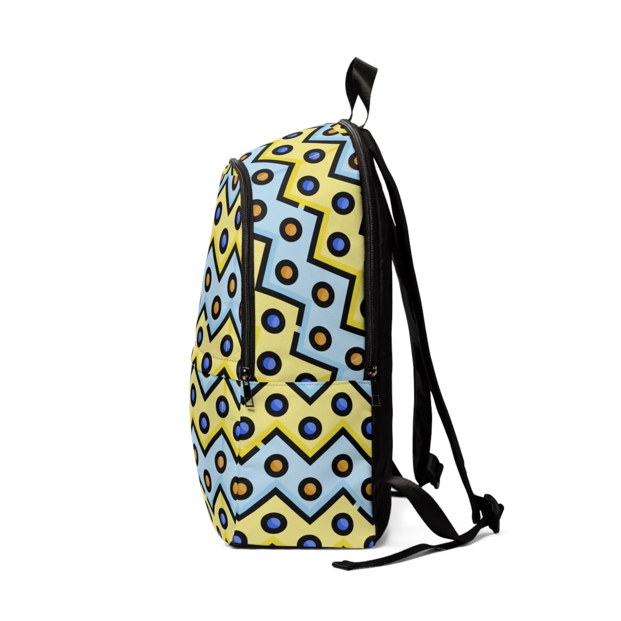 Unisex Fabric Backpack Zigzag Circles
