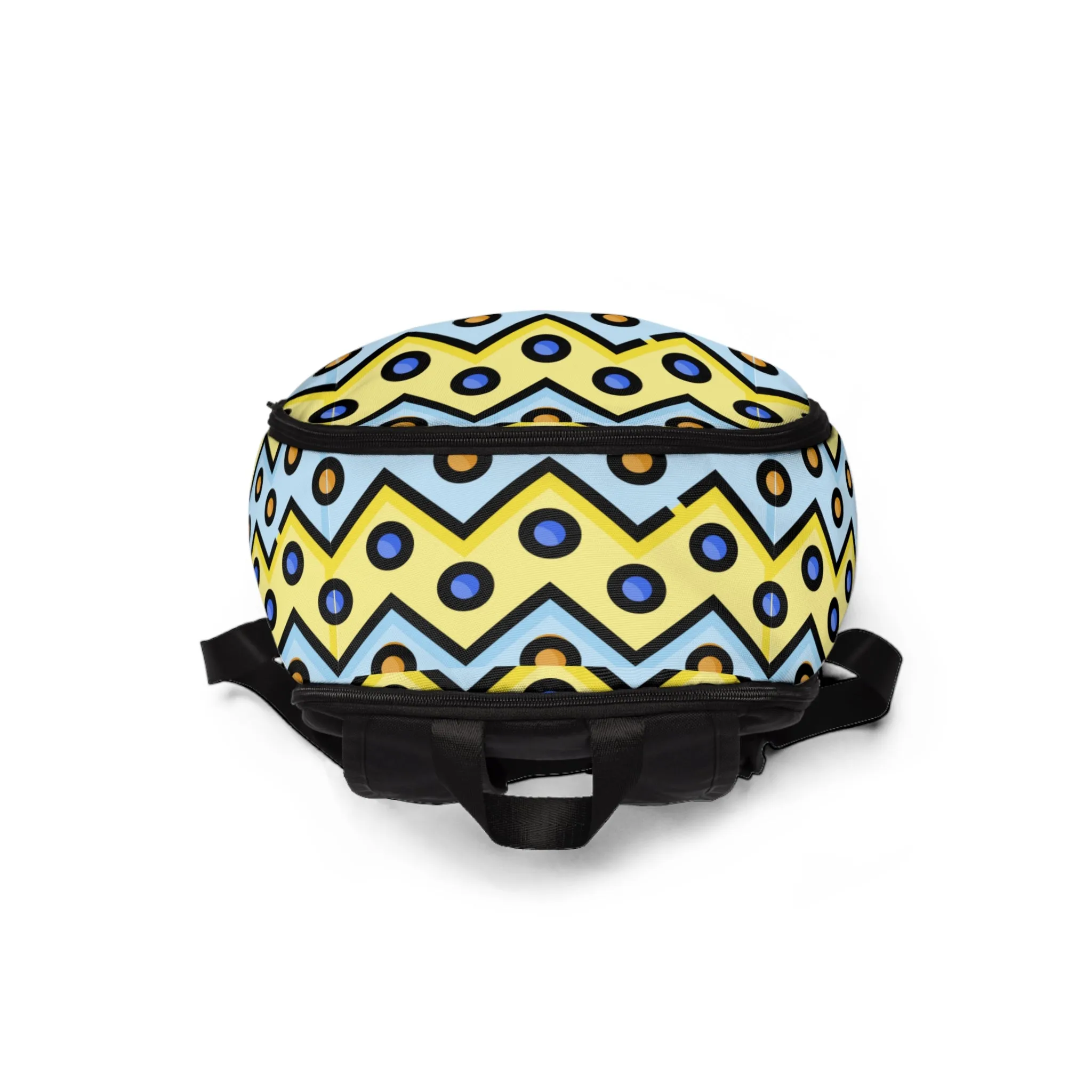 Unisex Fabric Backpack Zigzag Circles