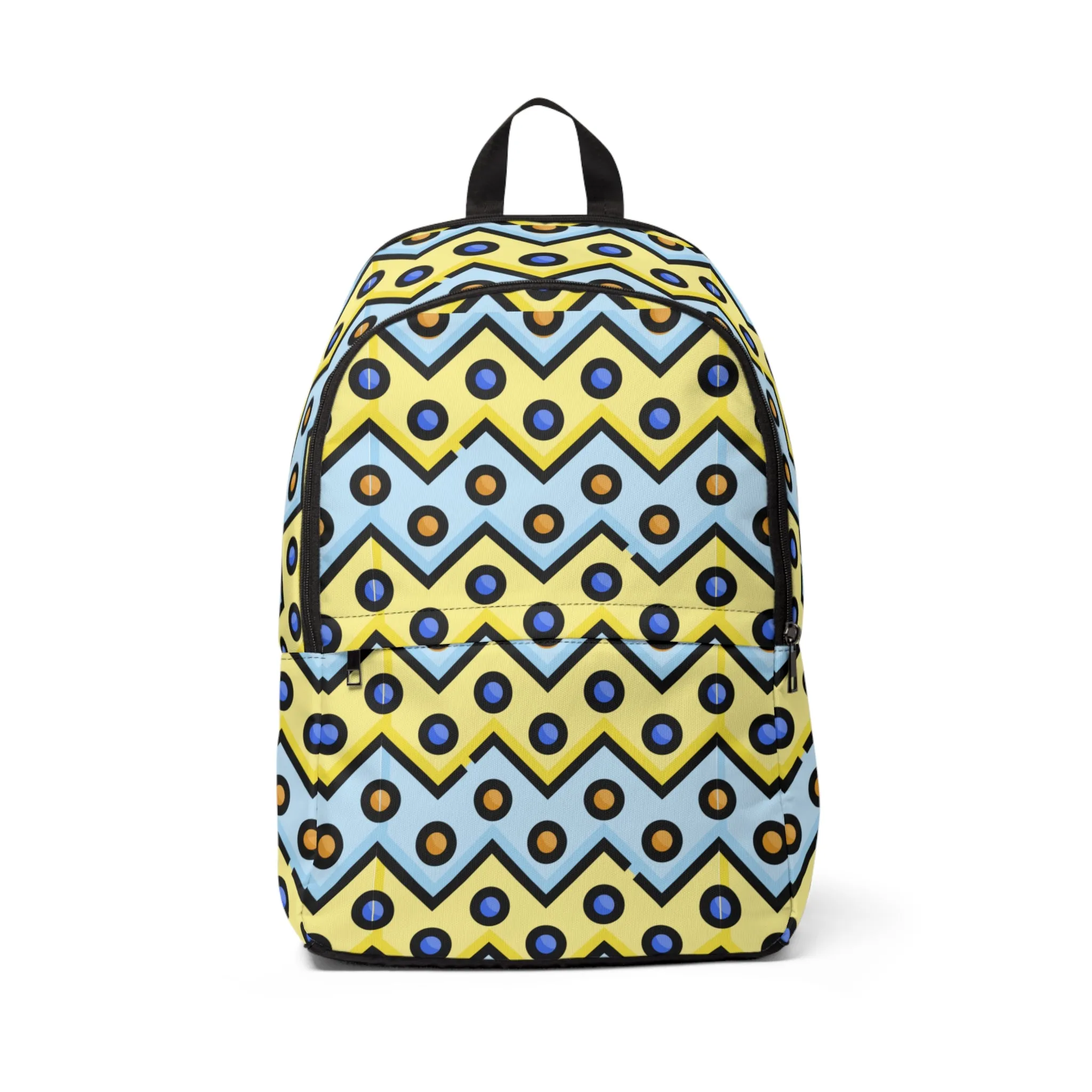 Unisex Fabric Backpack Zigzag Circles