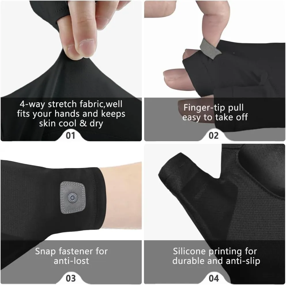 Unisex UV Protective Fingerless Gloves UPF 50  Sun Glove for Outdoor Fishing Cycling Hiking Driving Kayaking