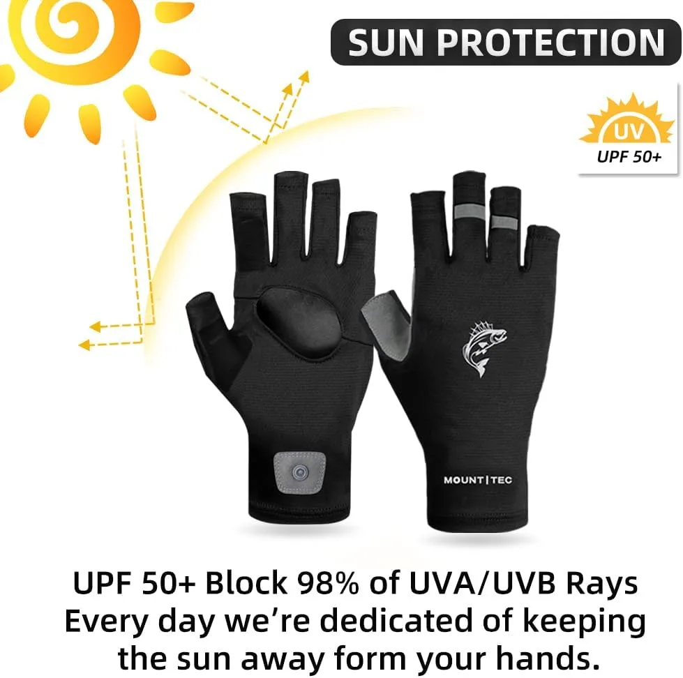 Unisex UV Protective Fingerless Gloves UPF 50  Sun Glove for Outdoor Fishing Cycling Hiking Driving Kayaking