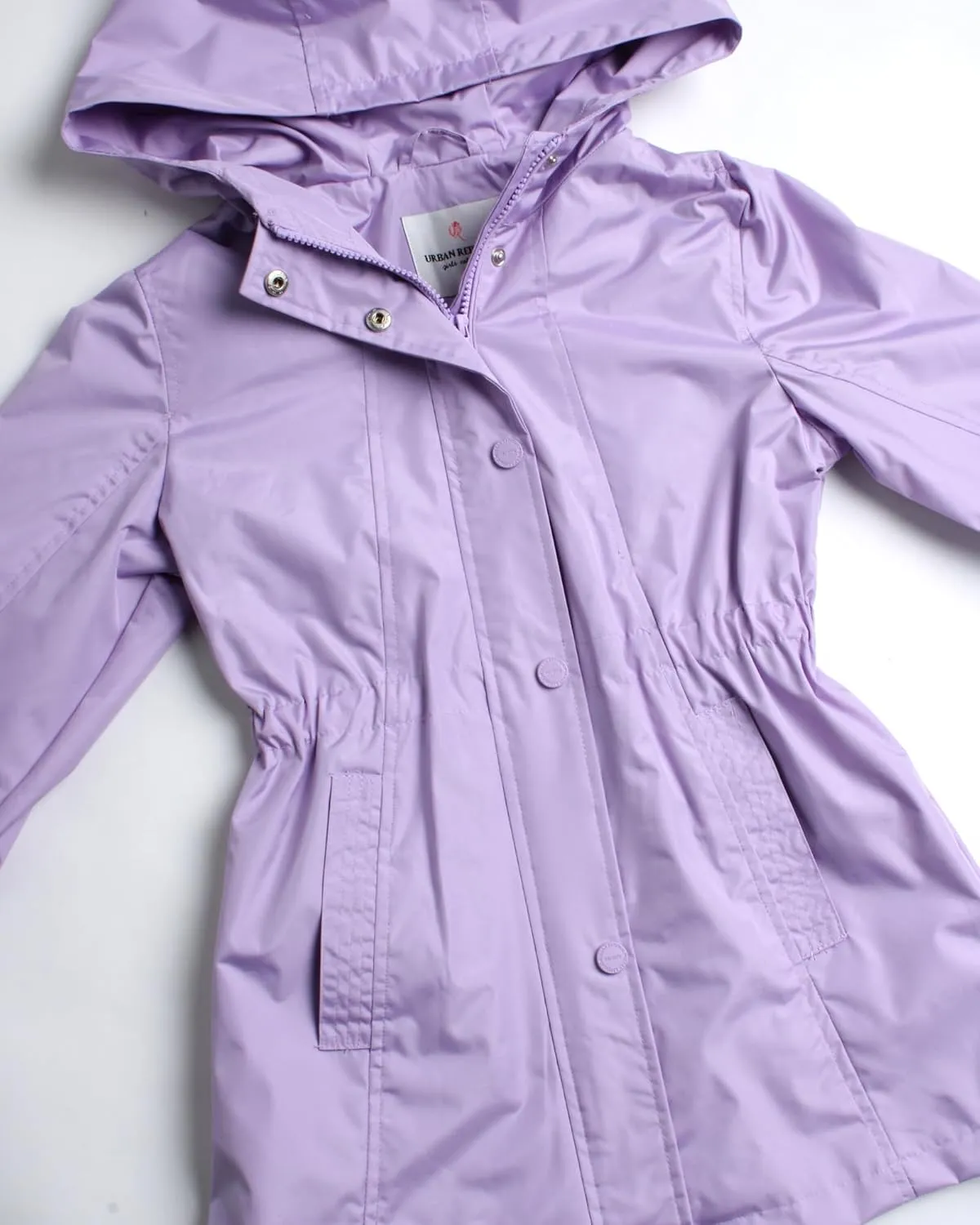 URBAN REPUBLIC Girls Rain Jacket - Lightweight Raincoat for Girls Slicker Shell Windbreaker Hooded Kids Raincoat (Size 7-16)
