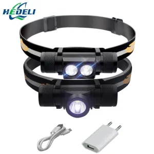 USB led headlamp cree xm l2 headlight waterproof  Head flashlight torch led head light 18650 rechargeable battery camping light