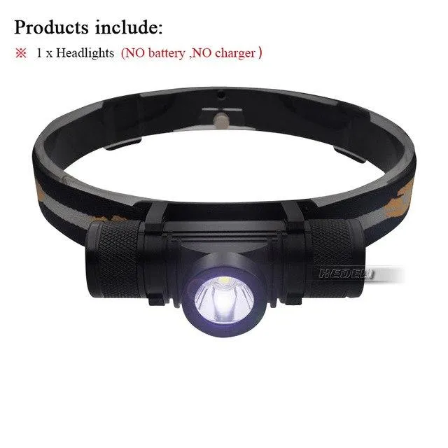 USB led headlamp cree xm l2 headlight waterproof  Head flashlight torch led head light 18650 rechargeable battery camping light