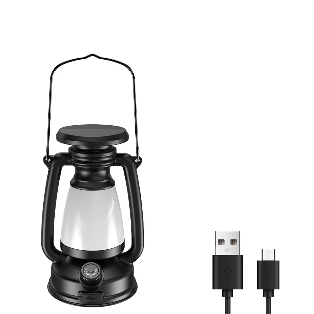 USB Rechargeable Camping Light - Portable Lanterns with Solar Charging and Stepless Dimming