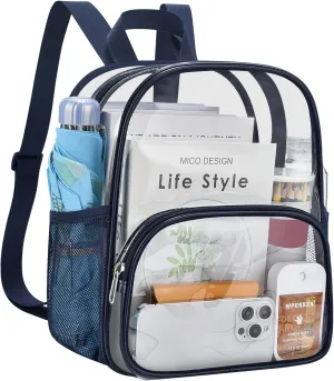 USPECLARE Clear Backpack for Stadium Events Small Clear Backpack 11.5x9.5x6 for Concert Sport Events Work Travel