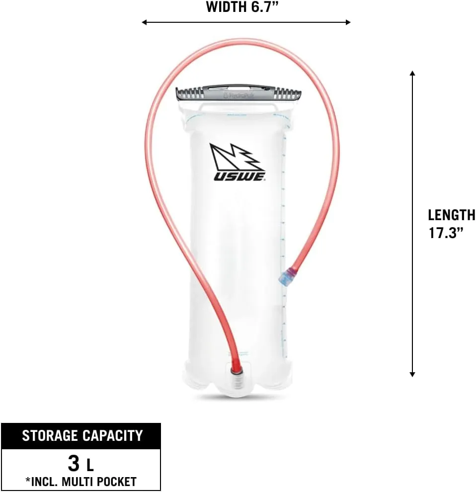 USWE Elite Hydration Bladder, Water Reservoir with Plug-n-Play Quick Disconnect and Wide Slide-Seal Open, Reversible Leak Proof BPA Free, for Backpack and Hydration Pack