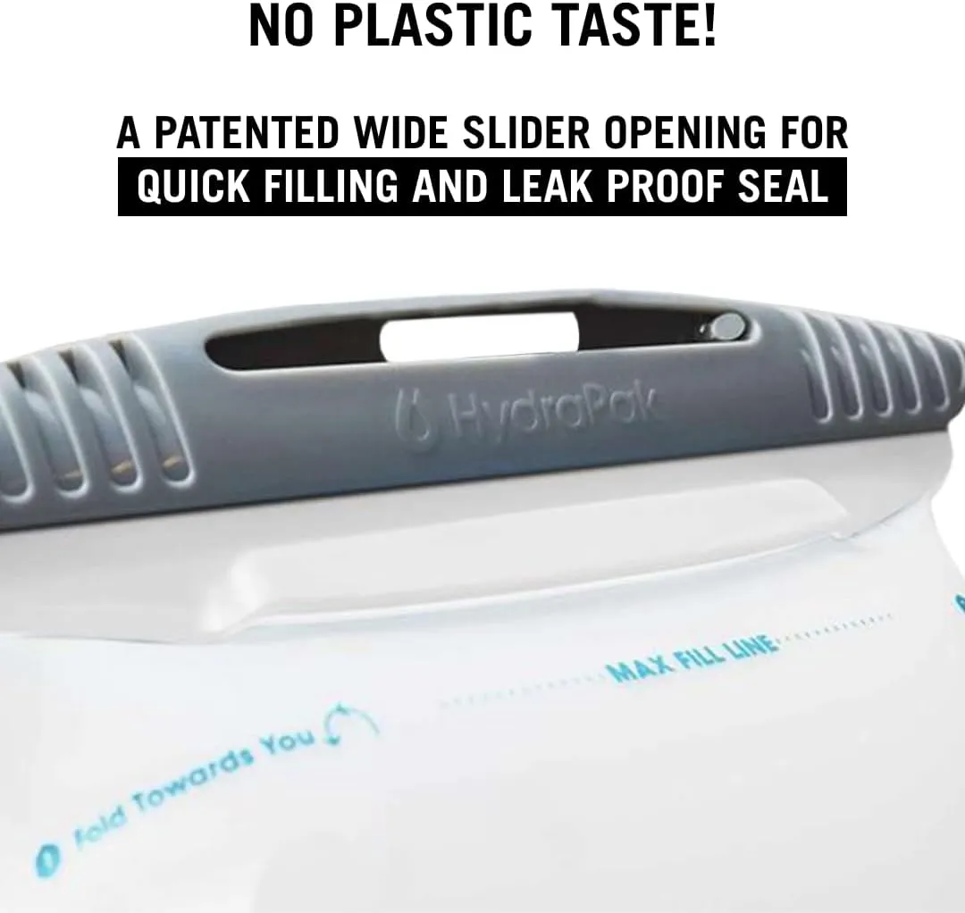 USWE Elite Hydration Bladder, Water Reservoir with Plug-n-Play Quick Disconnect and Wide Slide-Seal Open, Reversible Leak Proof BPA Free, for Backpack and Hydration Pack