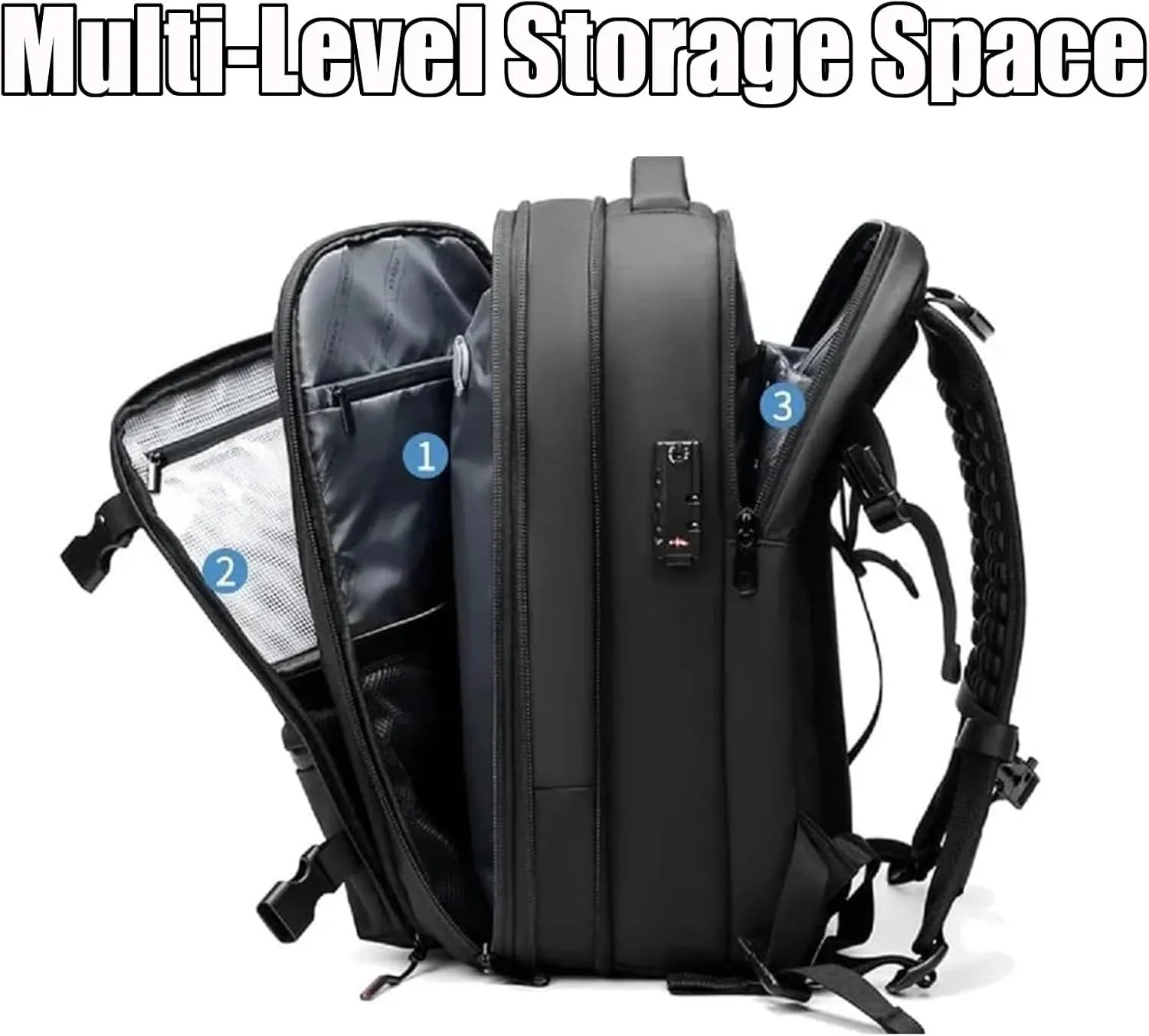 Vaccage Backpack, Vaccage Bag, Vaccage Back Pack, 60L Expandable Travel Smart Backpack with Vacuum Compression, with Pump (Gray(with Air Pump))