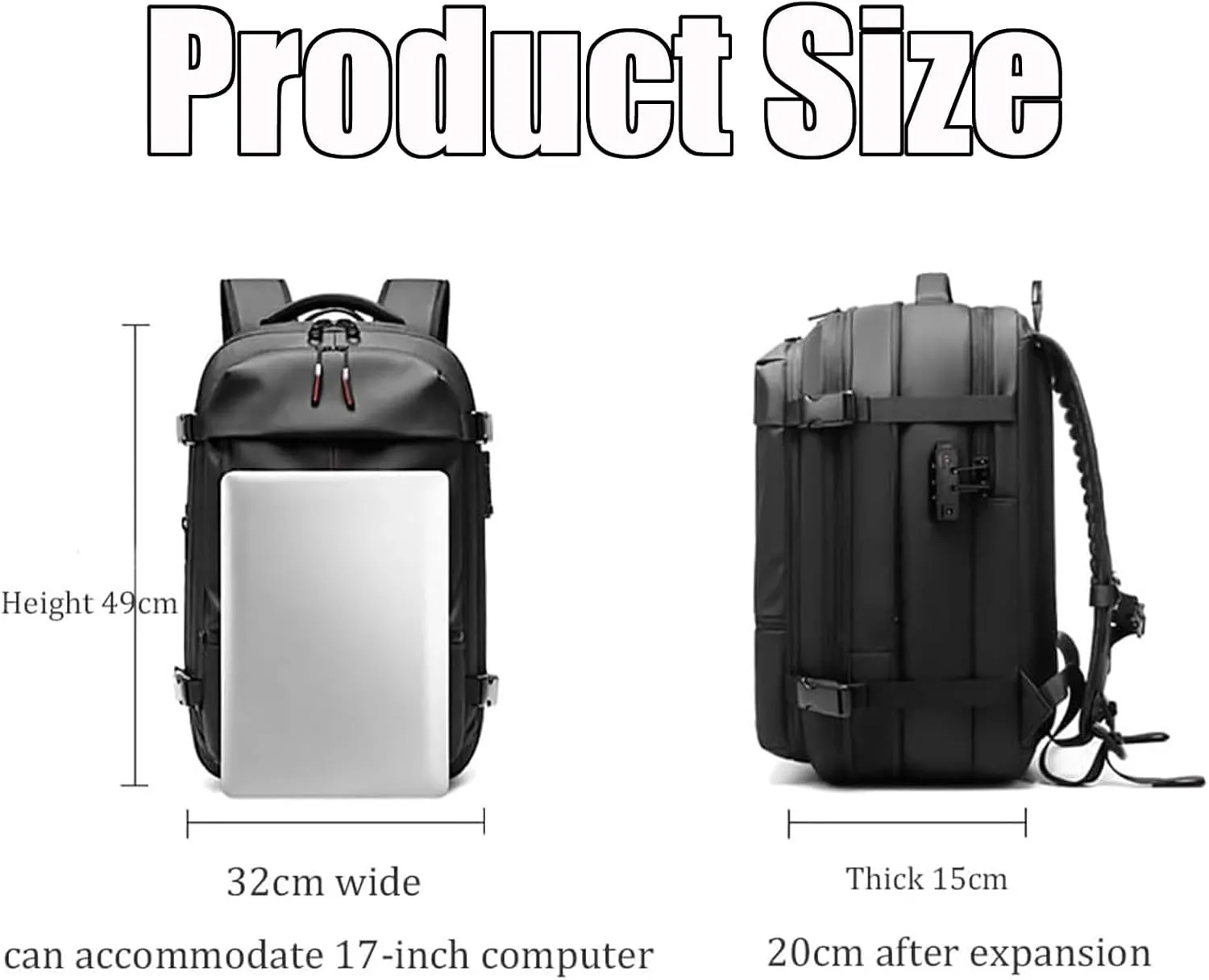 Vaccage Backpack, Vaccage Bag, Vaccage Back Pack, 60L Expandable Travel Smart Backpack with Vacuum Compression, with Pump (Gray(with Air Pump))