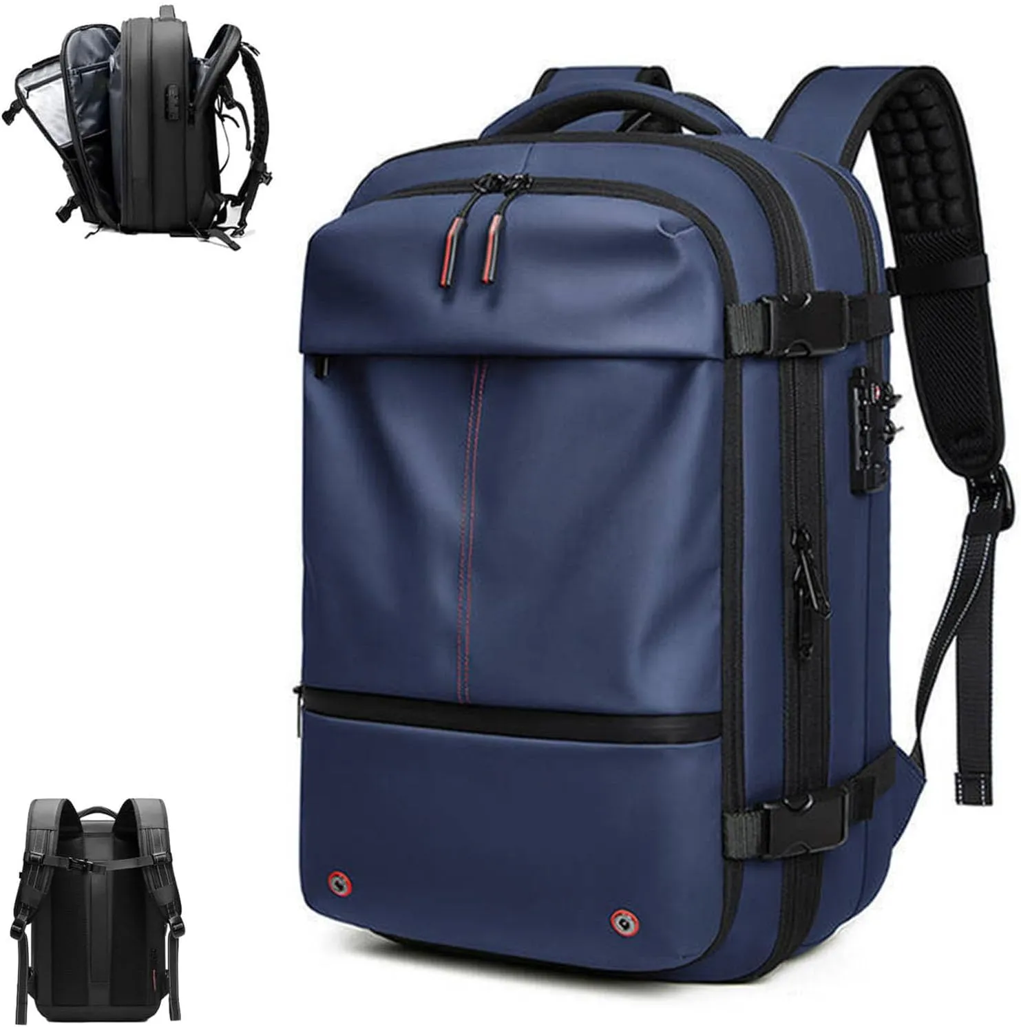 Veloutte Travel Backpack, 2025 Veloussette Prestige Space Bag, 60l Large-Capacity Travel Backpack Expandable with Compression (Blue)