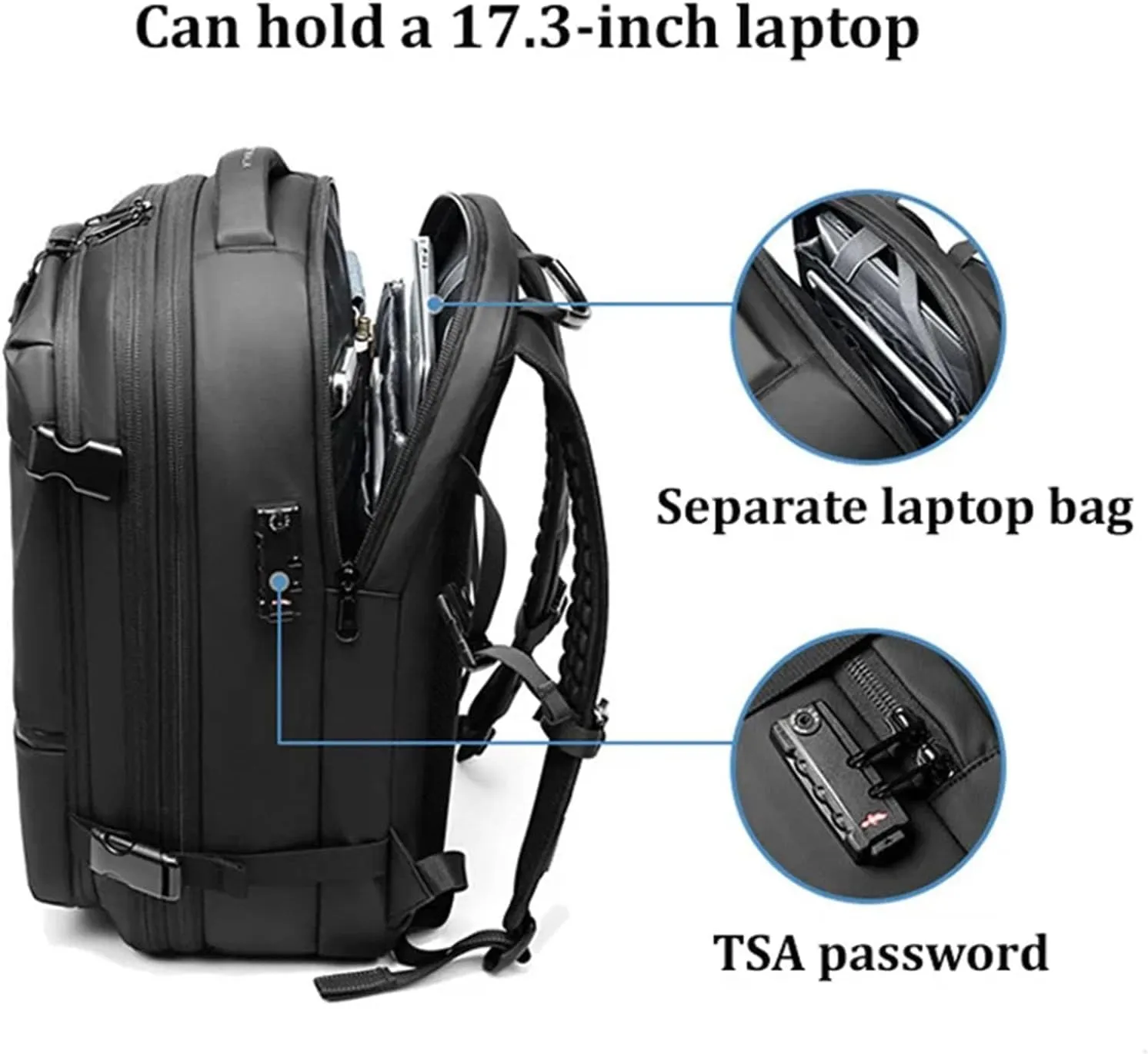 Veloutte Travel Backpack, 2025 Veloussette Prestige Space Bag, 60l Large-Capacity Travel Backpack Expandable with Compression (Blue)