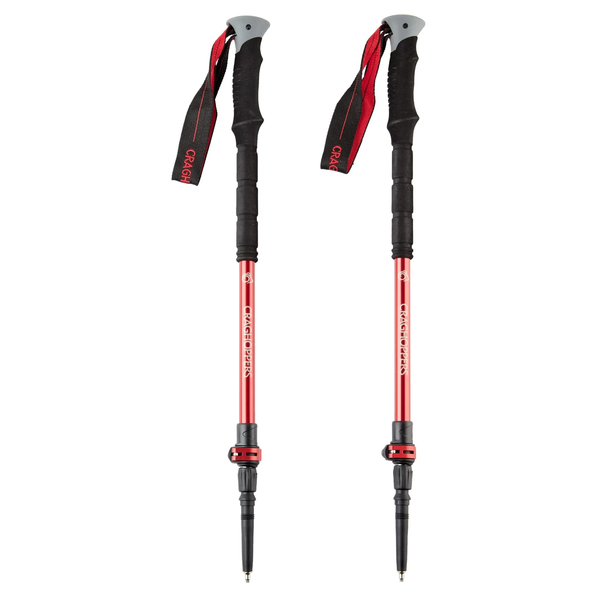Venture Antishock Walking Poles - Anodised Red/Anodised Grey