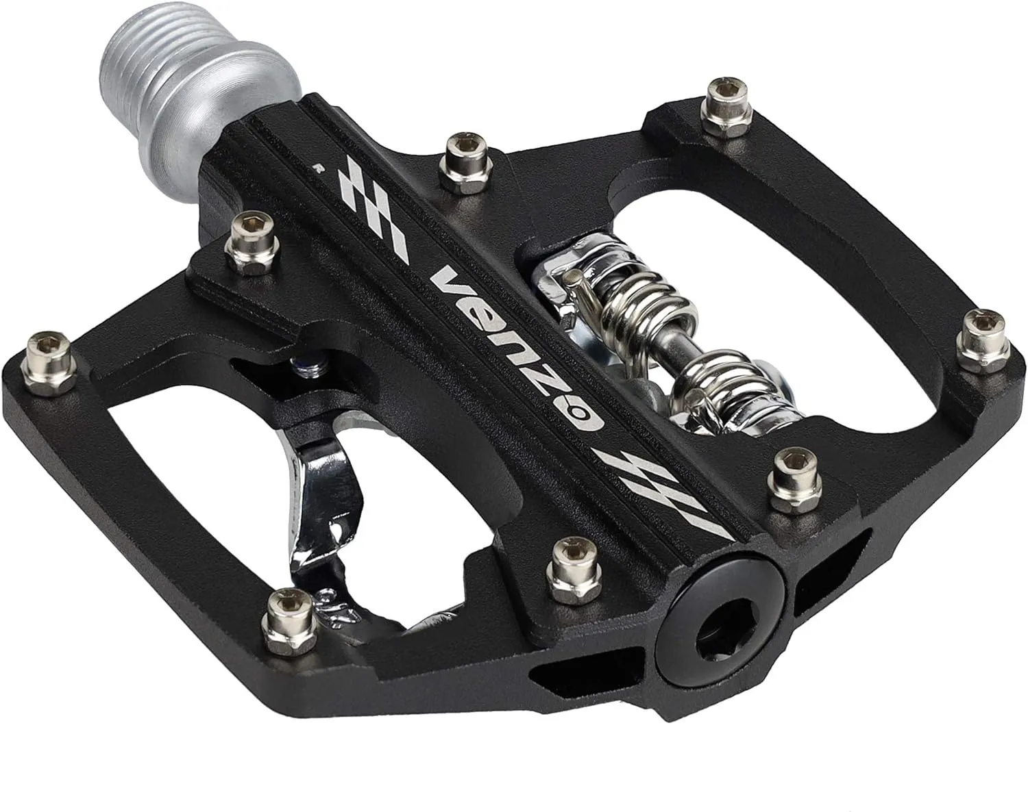 Venzo Multi-Use Compatible with Shimano SPD Mountain Bike Bicycle Sealed Clipless Pedals - Dual Platform Multi-Purpose - Great for Touring, Road, Trekking Bikes