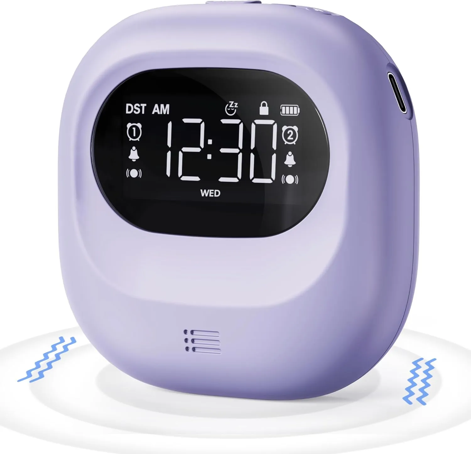 Vibrating Alarm Clock for Heavy Sleepers Adults, Rechargeable Battery Operated Bed Shaker Under Pillow for Deep Sleepers Teens, Weekday/Weekend Dual Alarms, Travel Digital Clock (Wireless/Cordless)