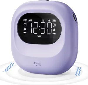 Vibrating Alarm Clock for Heavy Sleepers Adults, Rechargeable Battery Operated Bed Shaker Under Pillow for Deep Sleepers Teens, Weekday/Weekend Dual Alarms, Travel Digital Clock (Wireless/Cordless)