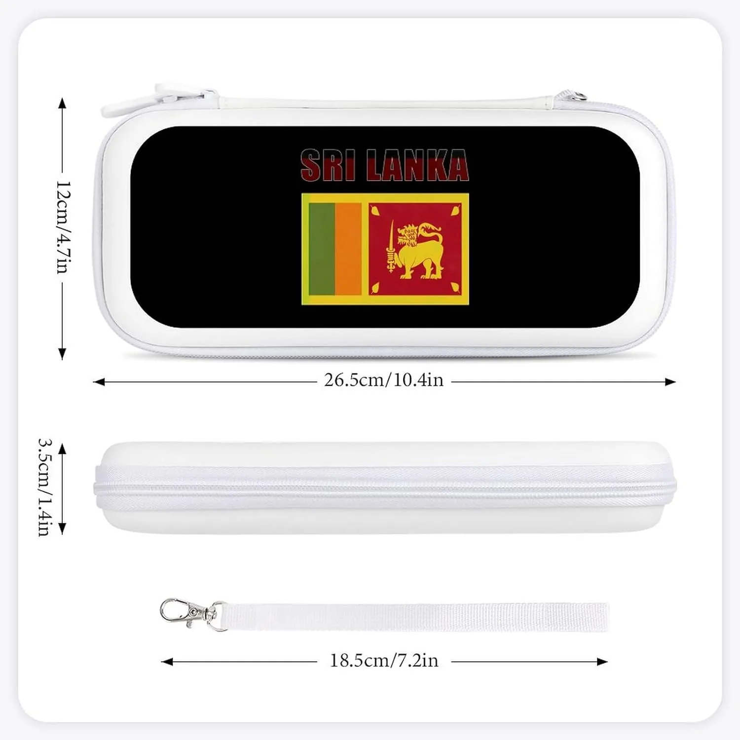 Vintage Sri Lanka Flag Compatible with Switch Carrying Case Hard Travel Game Bag Pouch with 15 Games Accessories