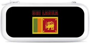 Vintage Sri Lanka Flag Compatible with Switch Carrying Case Hard Travel Game Bag Pouch with 15 Games Accessories