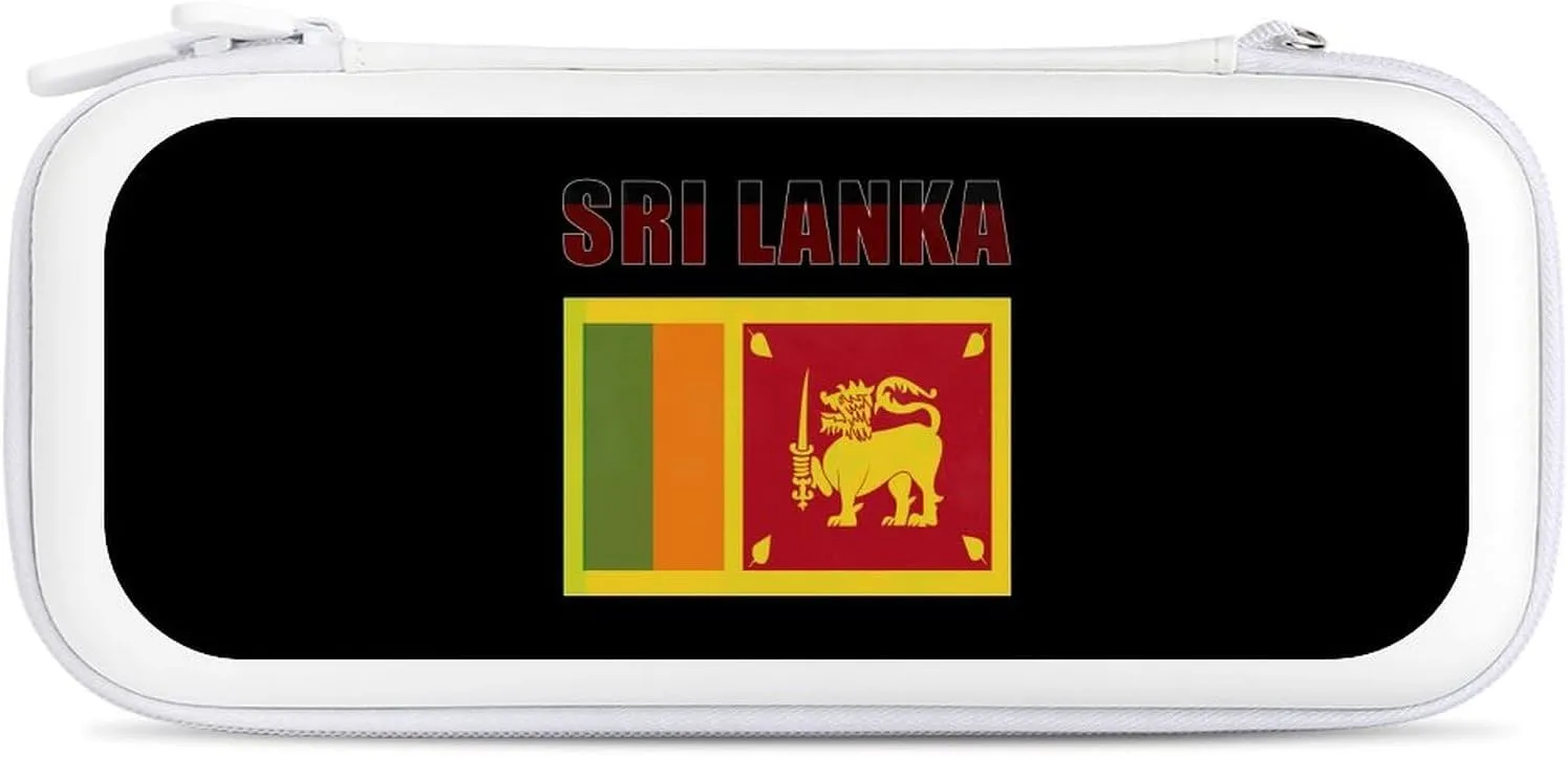 Vintage Sri Lanka Flag Compatible with Switch Carrying Case Hard Travel Game Bag Pouch with 15 Games Accessories