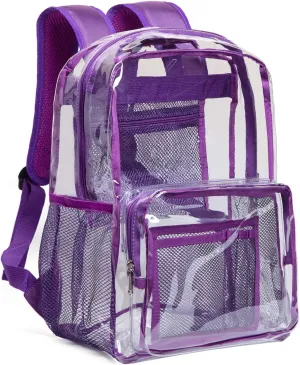 Vorspack Clear Backpack - Heavy Duty PVC Transparent See Through Backpack for College & Workplace