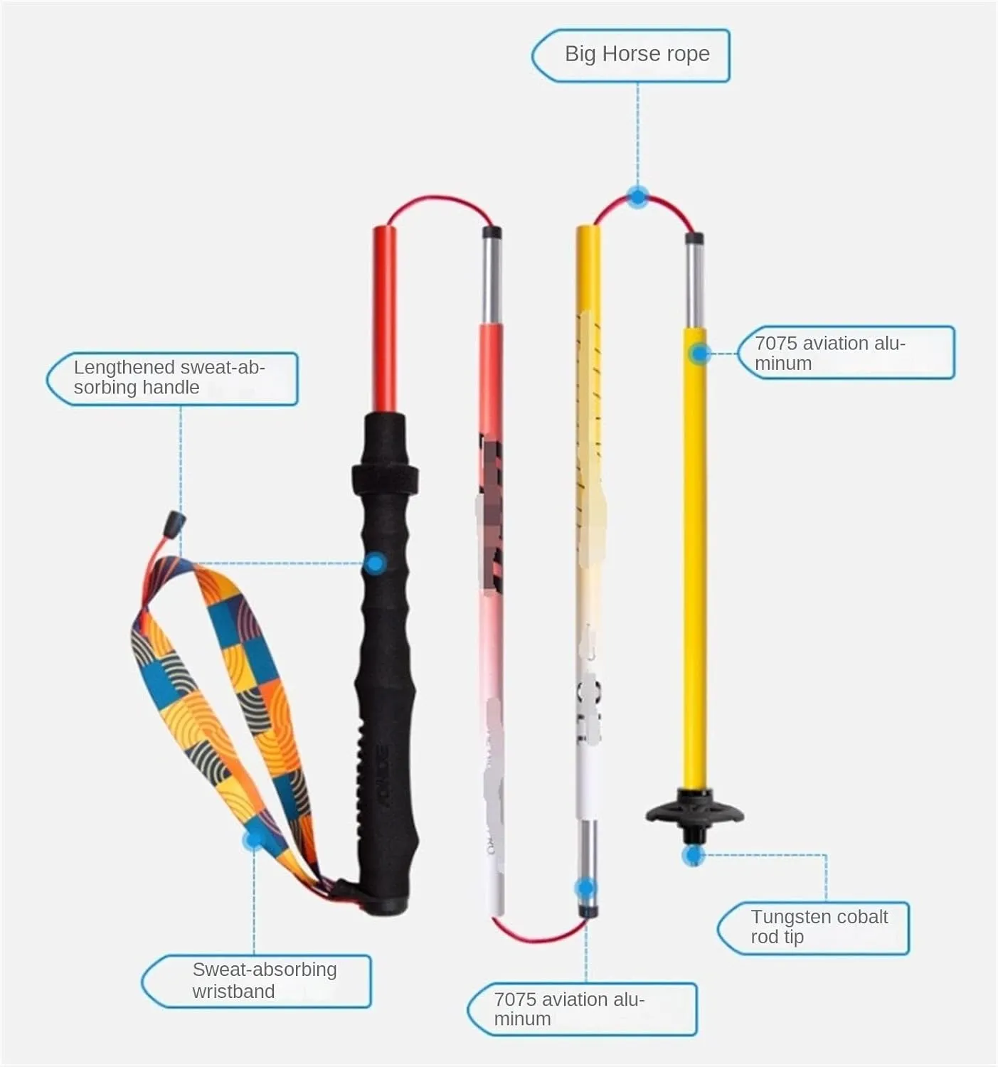 Walking Stick Hiking Poles Carbon Fiber Trekking Poles Lightweight Strong for Hiking Camping Mountaining Hiking Gear Trekking Poles