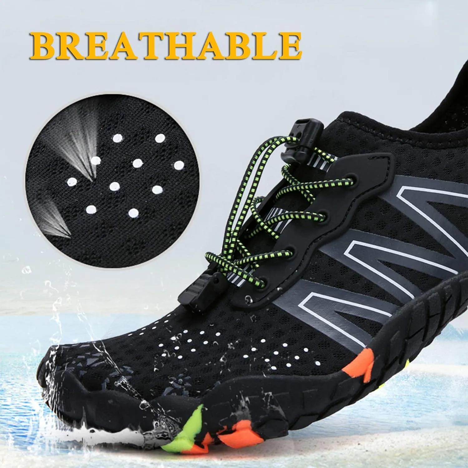 Water Shoes Men Women Barefoot Shoes Outdoor for Beach Aqua Swim Pool River Water Quick Dry Boating Fishing Diving Surfing with Yoga Aerobics