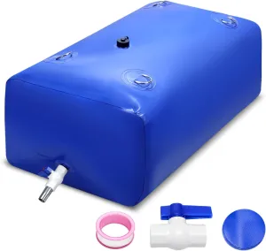 Water Storage Bladder Water Tank for Gardening, RV, Survival Portable Foldable Reservoir with Reinforced Seams & Quick-Connect Valve (240L/63 Gallon)