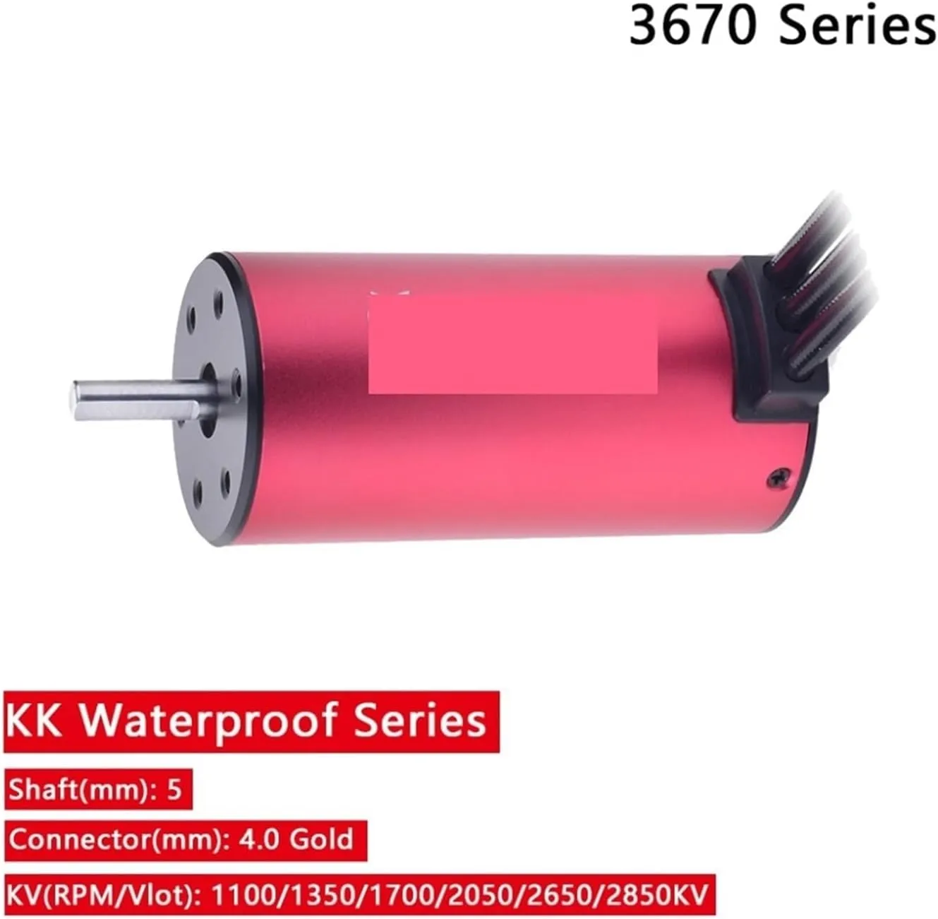 Waterproof 3670 Brushless Motor 1700KV 1900KV 2050KV 2150KV 2650KV 2850KV for 1/10 1/8 RC Drift Racing Car(3670 2050KV)