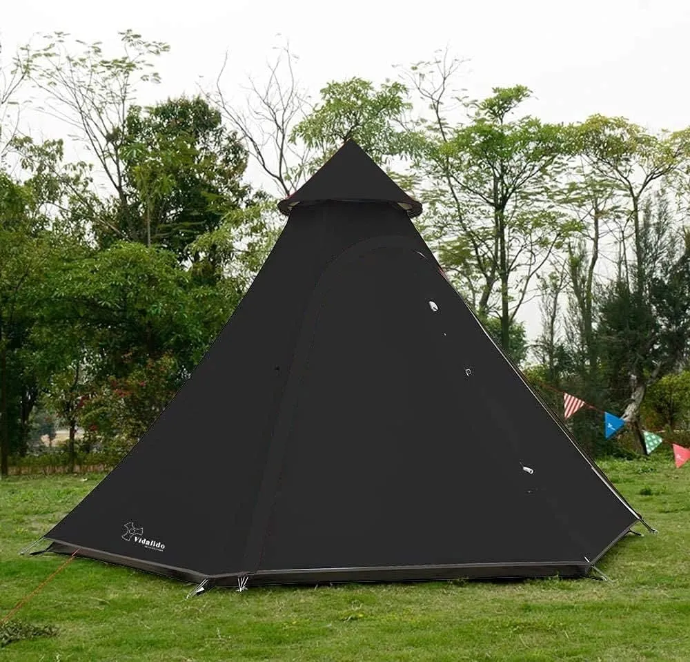 Waterproof 380CM/12.5ft Double Layers Family Tent Teepee Tent for Camping Hiking Hunting 4 Persons