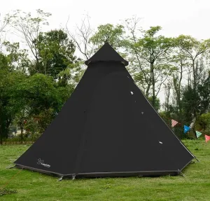 Waterproof 380CM/12.5ft Double Layers Family Tent Teepee Tent for Camping Hiking Hunting 4 Persons
