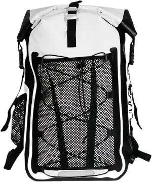 Waterproof Backpack Kayak Dry Bag Backpack Waterproof 30L, Lightweight Roll Top Dry Bag for Boating Surfing Camping (White,30L)