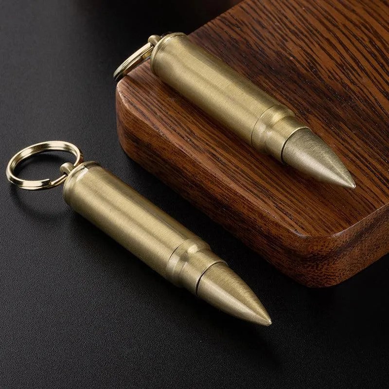 Waterproof Fire Starter Lighter Match Keychain Survival Camping Metal Bullet