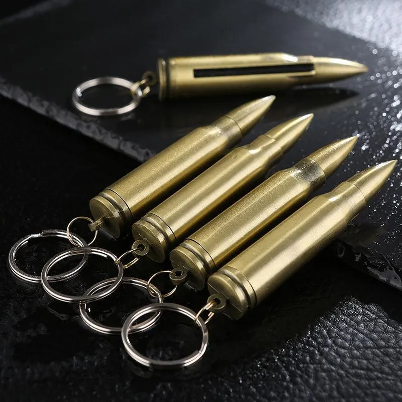 Waterproof Fire Starter Lighter Match Keychain Survival Camping Metal Bullet