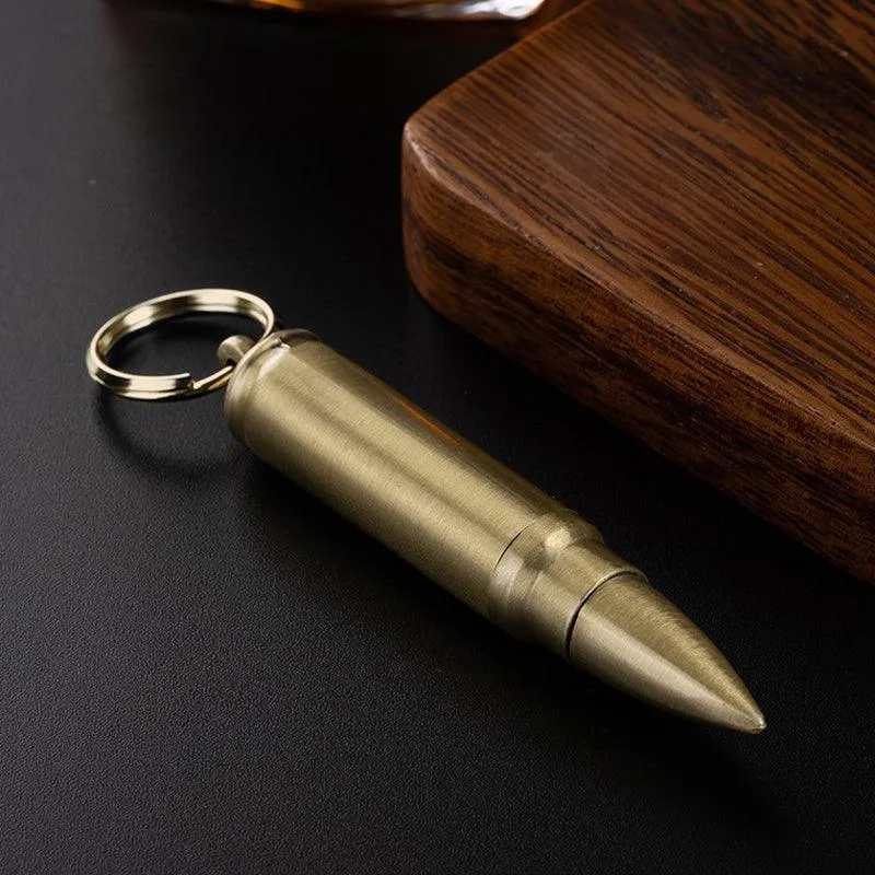 Waterproof Fire Starter Lighter Match Keychain Survival Camping Metal Bullet