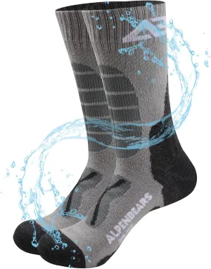 Waterproof Hiking Socks 1-Pair - Wool Socks for Men, Women & Kids, Moisture-Wicking, Anti-Blister Trekking Socks