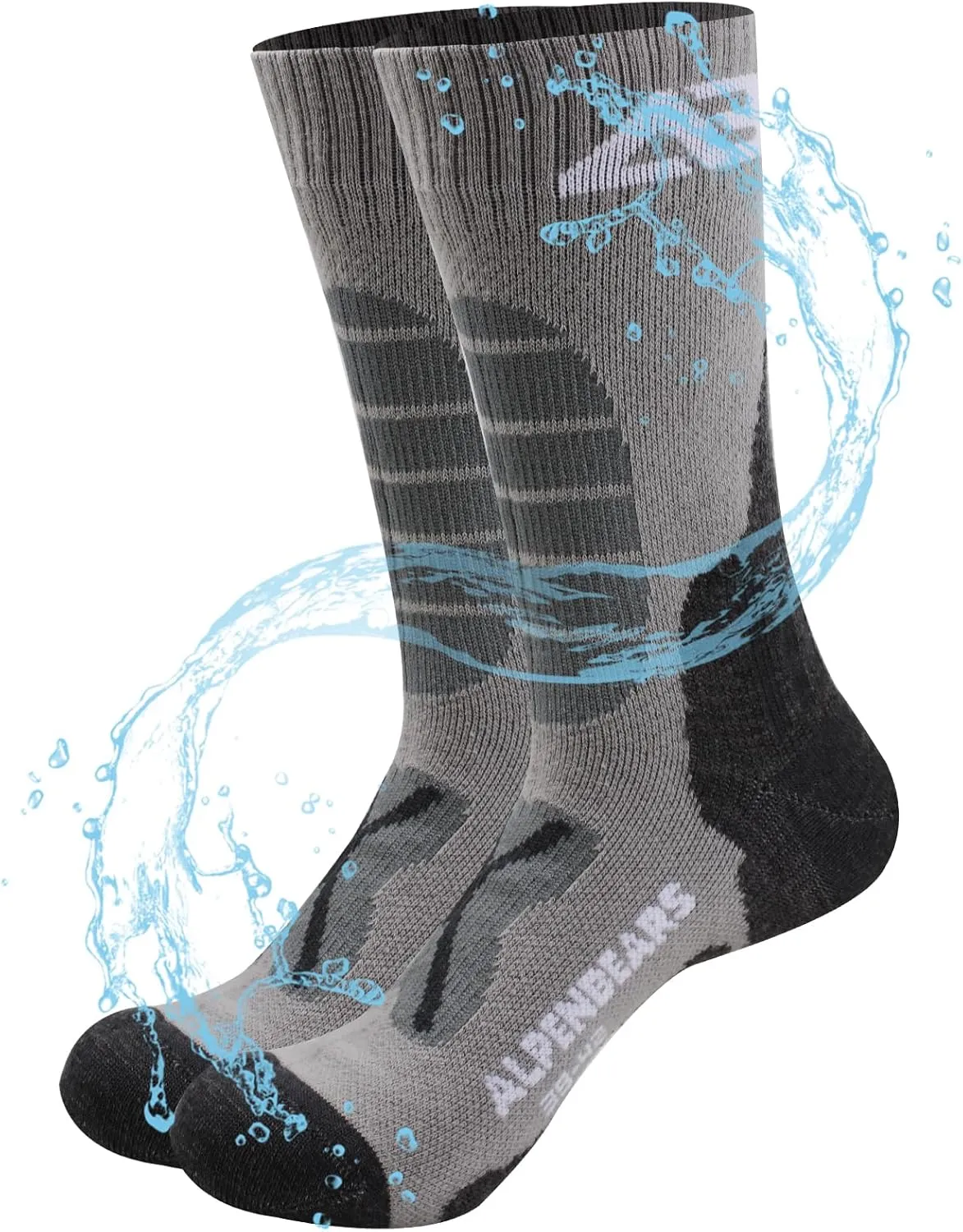 Waterproof Hiking Socks 1-Pair - Wool Socks for Men, Women & Kids, Moisture-Wicking, Anti-Blister Trekking Socks