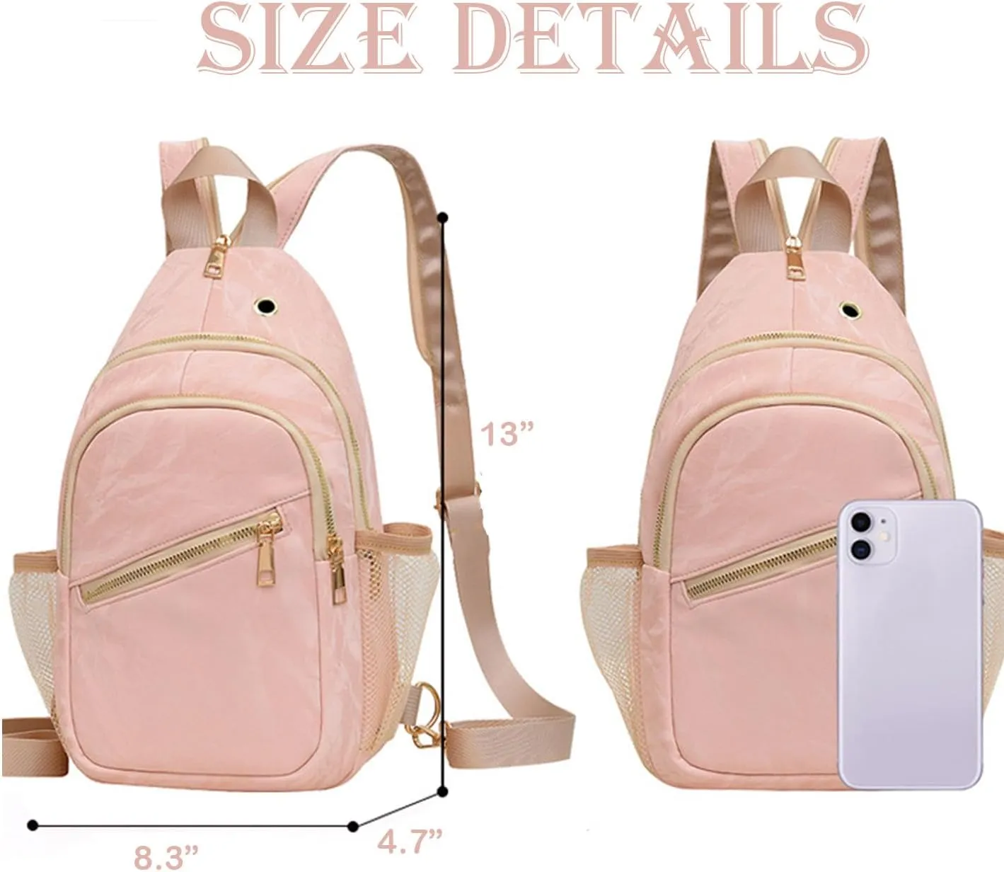 Waterproof Sling Backpack Crossbody Shoulder Bag for Women Men, Crossbody Bag Casual Daypack Travel Hiking Adjustable Chest Bag