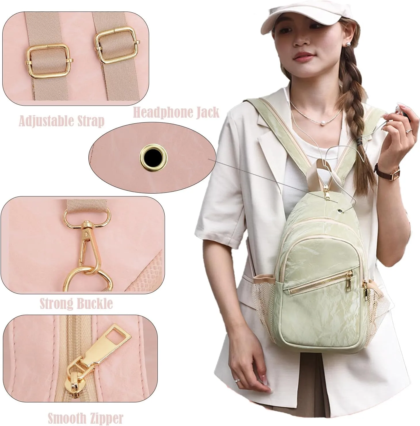 Waterproof Sling Backpack Crossbody Shoulder Bag for Women Men, Crossbody Bag Casual Daypack Travel Hiking Adjustable Chest Bag