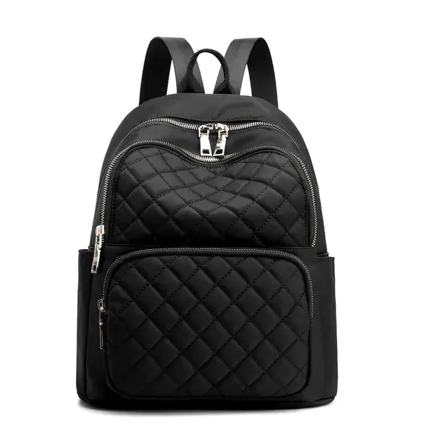Waterproof Women's Backpack with Large Capacity and Gold Zipper