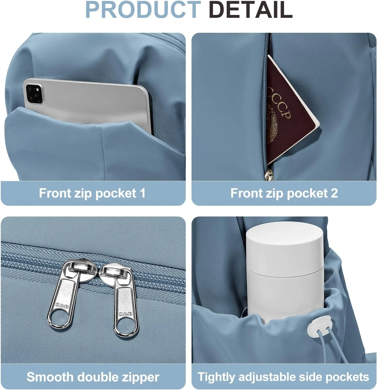 weradar Backpacks For School Waterproof Simple Middle School Bag Casual College Backpack For Women Men Aesthetic Bookbag For Girls Boys(Blue)