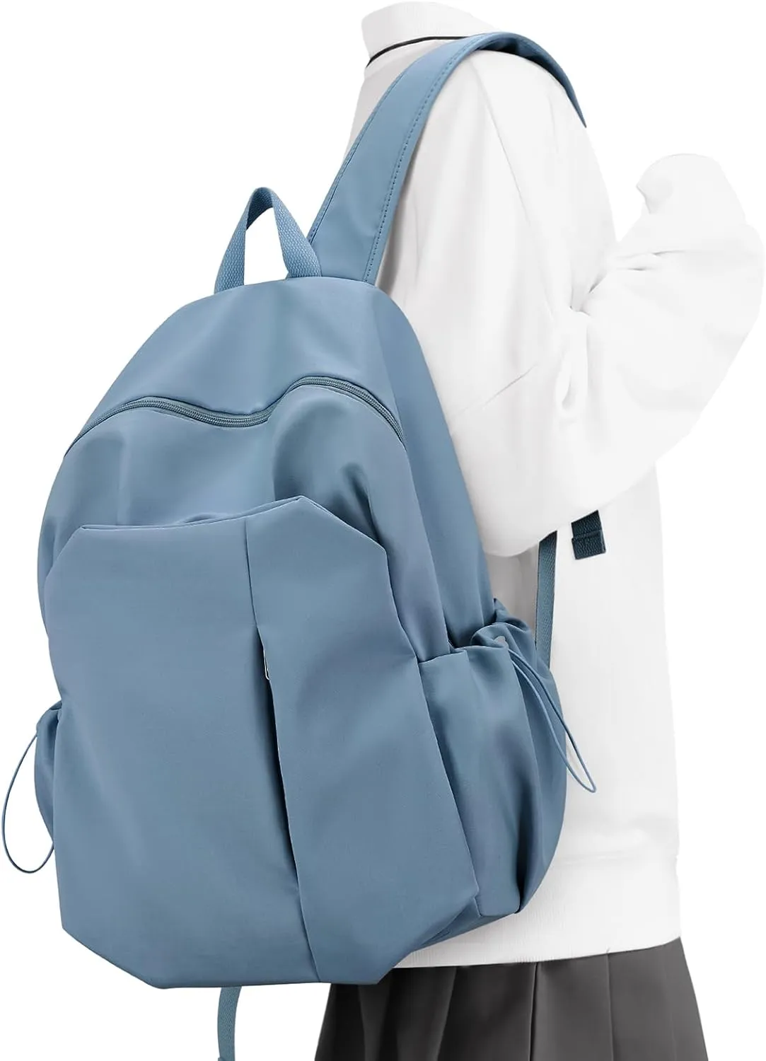 weradar Backpacks For School Waterproof Simple Middle School Bag Casual College Backpack For Women Men Aesthetic Bookbag For Girls Boys(Blue)