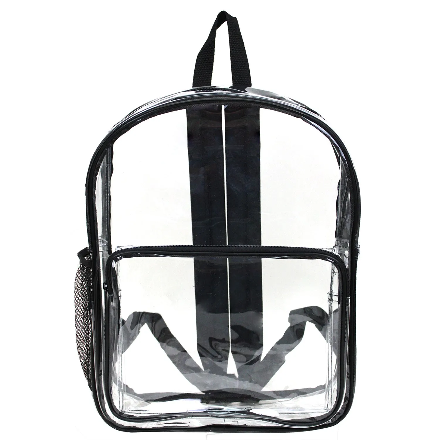 Wholesale Case Lot: 25 pcs 16" Heavy Duty Clear Security Backpack 0.3mm PVC Quality See-Through Student Bookbag  |||   25 PACKS | $6.76 PER PACK