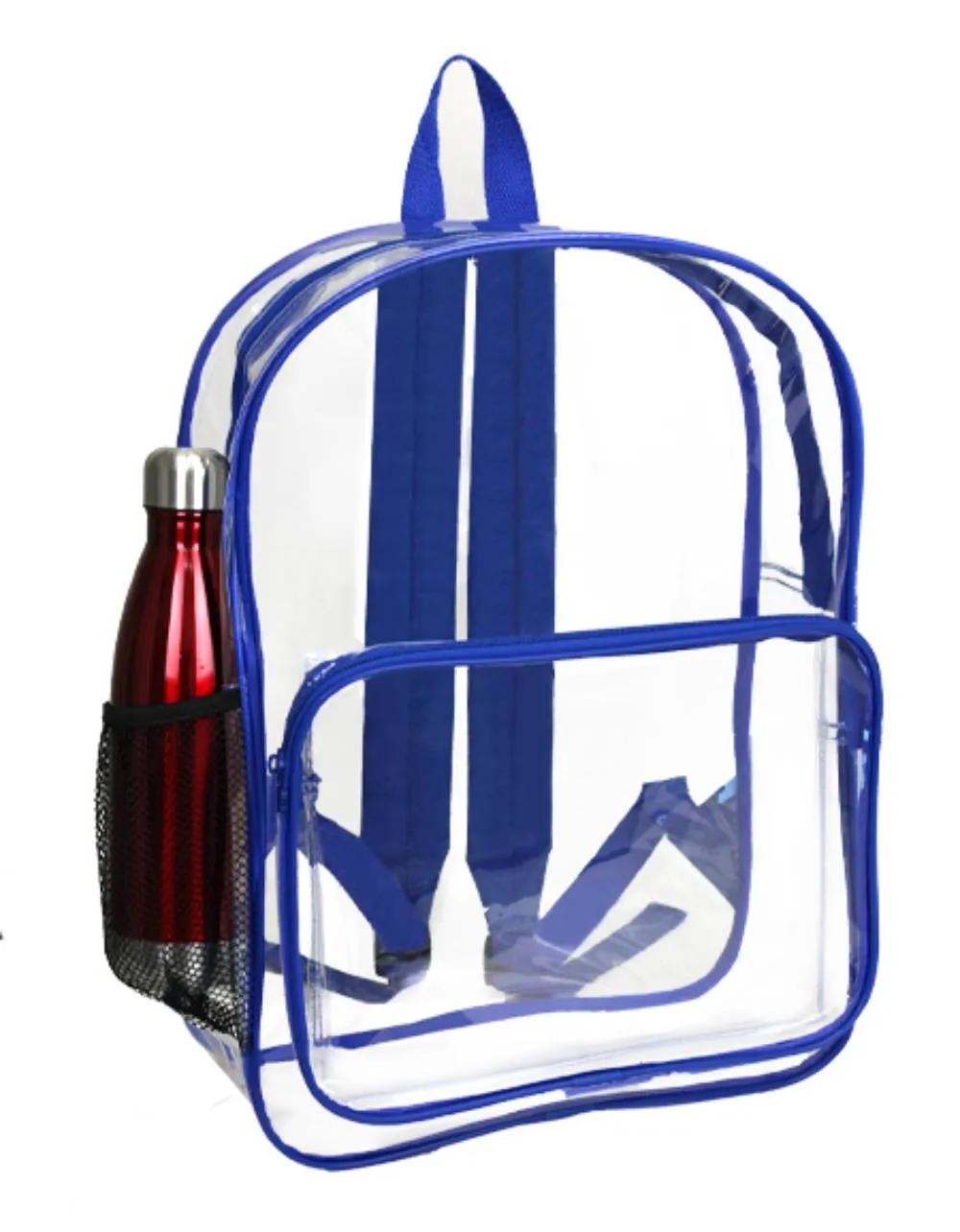 Wholesale Case Lot: 25 pcs 16" Heavy Duty Clear Security Backpack 0.3mm PVC Quality See-Through Student Bookbag  |||   25 PACKS | $6.76 PER PACK